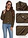 MAGCOMSEN Fashion Cropped Shackets Women Casual Corduroy Jacke Button Down Long Sleeve Outerwear with Pocket Coffee