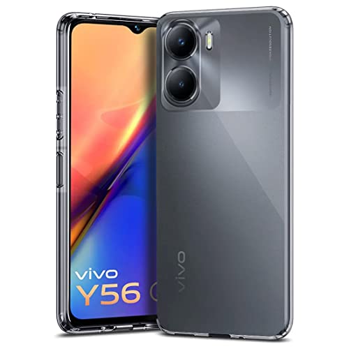 Image of Fashionury Soft Crystal Clear Back Case Cover for Vivo Y56 | Shockproof Design | Camera Protection Bump | Clear Back | Case Cover for Vivo Y56 (Transparent)