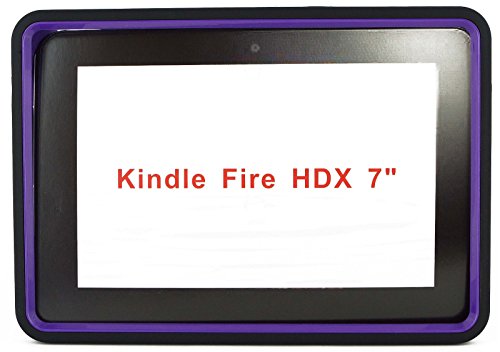 Amazon Kindle Fire Hdx 7 Inch Case (2013 Version) [Not For Kindle Fire Hd 7] Heavy Duty Hard Hybrid Protective Air Cushion Horizontal & Vertical View Kickstand Tablet Case Cover (Black/Purple) #TOP1