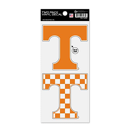 Calcomanías Tennessee Volunteers 4x4 pulgadas con diseño de cuadros naranjas para fans del equipo