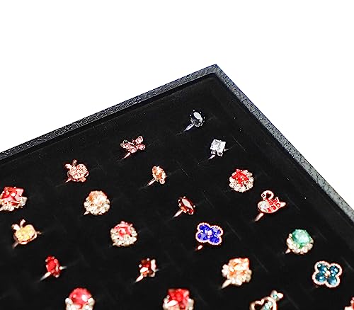 Image of Wudygirl Ring Holder 100 Slots Ring Organizer Stackable Jewelry Tray for Drawer(100 Slots)