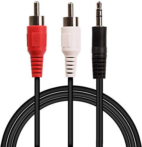 Image of BigPlayer 3.5mm to 2 RCA Audio Cable 1.5 Meter Stereo AUX Male to Dual RCA Male for TV Home Theater Speaker Amplifier Laptop Mobile PC Black