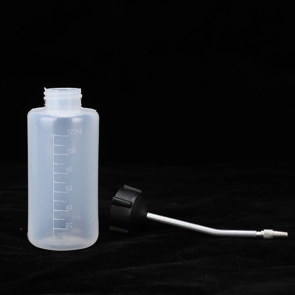 Dispenser Olio per Macchina da Cucire 120 ml, Flacone Erogatore con Beccuccio Lungo in Ferro, Confezione da 5