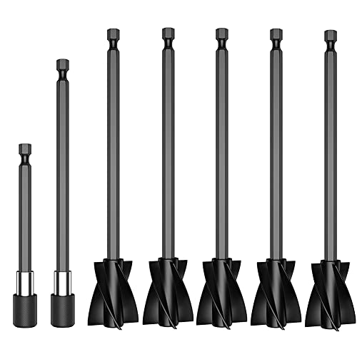 Jkjhbhged 5Pcs Resin Mixer Paddles with 2 Extension Rods, Epoxy Mixer Attachment for Powerful Mixing Paint Stirrer Drill Attachment