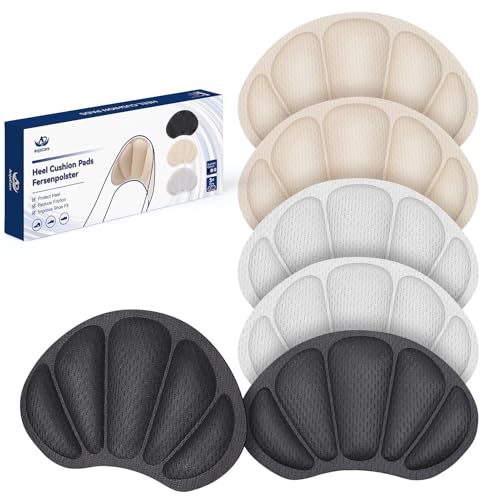 AnjoCare Heel Cushion Pads 3 Pairs Self Adhesive Heel Grips Shoe Pads for Loose Shoes Anti-Slip Heel Cushion Inserts for Sneakers High Heels Sneakers Leather Shoes Too Big