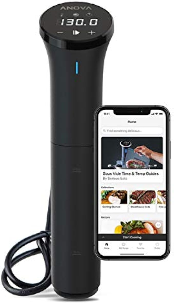 Anova Culinary A2.2-120V-US Sous Vide Precision Cookware, Bluetooth, Immersion Circulator, 800W, Black