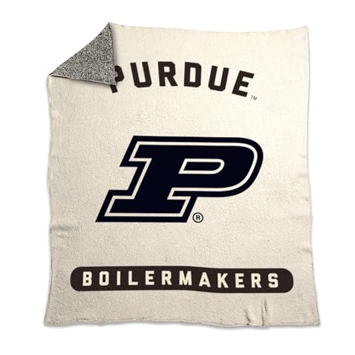 Logo Brands NCAA Purdue Boilermakers Prime Luxe Dreams Blanket -Ultra-Soft Prime Luxe Dreams Fleece – 60” x 70” – Team Color Logo – Cozy Plush Blanket for Tailgating, Couch, or Game Day