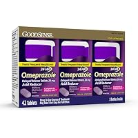 Good Sense 42-Count GoodSense Omeprazole 20 mg Delayed-Release Tablets, Acid Reducer (Wildberry Mint)