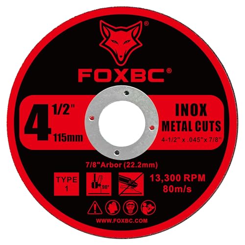 Disques de roue coupés FOXBC de 10,4 cm pour meuleuse d'angle, lot de 50