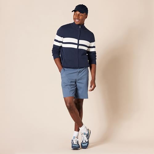 Amazon Essentials Men's Slim-Fit 9" Stretch Chino Shorts, Midweight Cotton Twill, Dark Blue, 33 - image 3