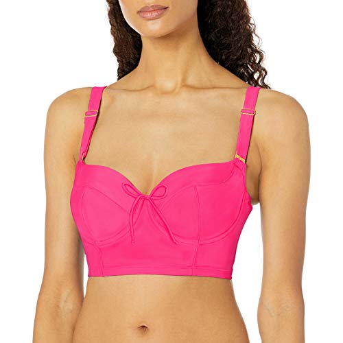 Smart & Sexy Women's Full-Busted Supportive Underwire Swimsuit Bikini Top, Fuchsia Sizzle, 36DDD