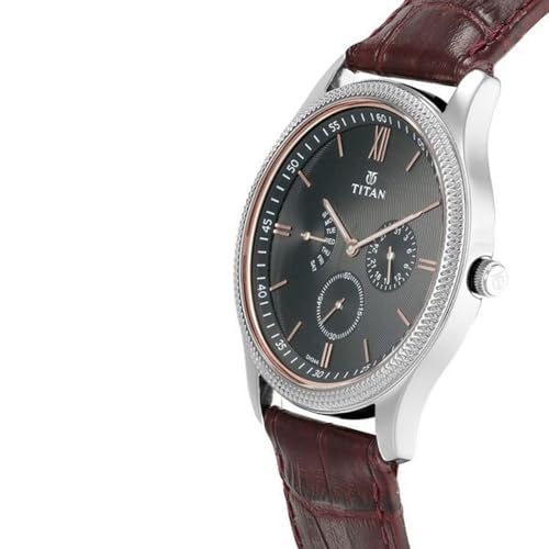 Image of Titan Classique Retrogrades Analog Black Dial Men's Watch -NM1768SL04 / NL1768SL04