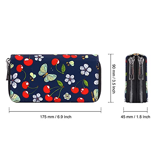 Image of XEYOU Double Zipper Long Clutch Wallet Cellphone Wallet for Women with Removable Wristlet Strap for Credit Card, Cash, Coin, Bill