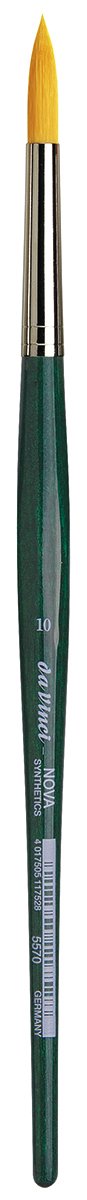 da Vinci Watercolor Series 5570 CosmoTop Nova Paint Brush, Round Synthetic with Short Green Handle, Size 10 (5570-10)