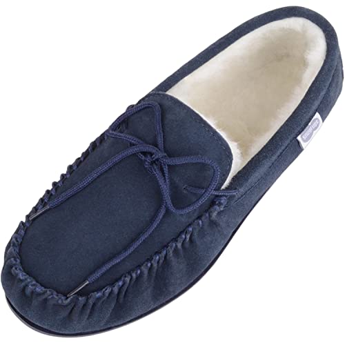 SNUGRUGS Homme Monty Mocassins, Bleu Mar...