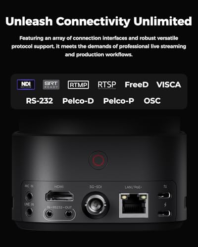 Image of OBSBOT Tail 2 PTZR NDI Camera 4K@60FPS, Pro AI Tracking, 1 /1.5 inch CMOS, 50MP, 5X Optical Zoom, 12X Hybrid Zoom, SDI /HDMI /IP /USB 3.0 Output, Live Streaming for Education, Conference, Worship, Live Events