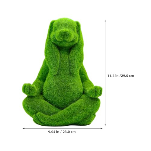 Lapin méditant floqué vert : l'accessoire déco de printemps idéal