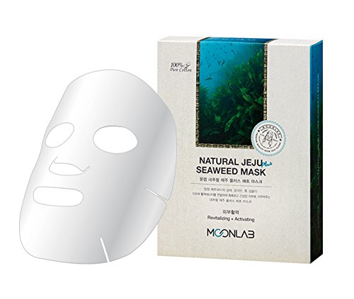 [MOONLAB] NATURAL JEJU PLUS SEAWEED SHEET MASK – Leave Your Skin Dewy and Full of Vitality With Seaweed Complex, 100% Pure Cotton Sheet, 22ml Pack of 10pcs