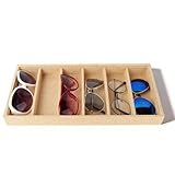 Cyrank Sonnenbrillen-Organizer-Tablett, 6 Fächer, Sonnenbrillen-Display-Box, Jute-Schmuck-Organizer-Tablett, Brillen-Vitrine, Aufbewahrung Für Den Brillenladen zu Hause