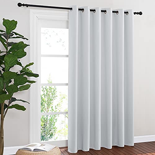 NICETOWN Patio Door Curtain Vertical Blinds, Reduce Sunlight Grommet Top Room Divider Curtain Panel Screen Partitions for Furniture Protecting (Greyis