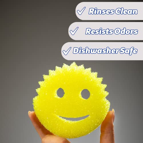 Image of Scrub Daddy & Scrub Mommy Wonder Wash-Up Combo, Dish Sponge Twin Pack with Washing Up Liquid 500 ml, Smiley Face Sponges for Cleaning, Multipack Kitchen Non Scratch Scourers, Dishwashing Scrubber