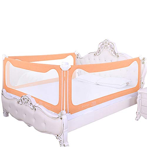 Rieles de cama de 3 lados para niños tamaño queen color naranja 2