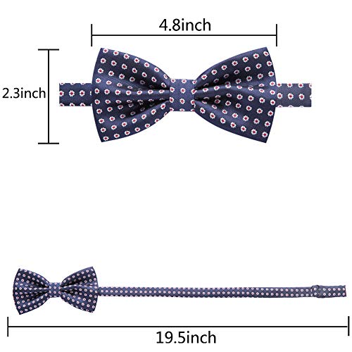 Ausky 6 Packs Elegant Adjustable Pre-Tied Bow Ties For Men Boys In Polka Dot Style (Q) #TOP3