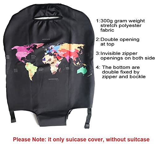 Image of MosaiRudo Thicker Luggage Cover Elastic Suitcase Cover Protector Fits 18-32 Inch Suitcase Travel Accessories, TKM0078, S, Zipper Closurezipper Closurezipper Closurezipper Closurezipper Closure