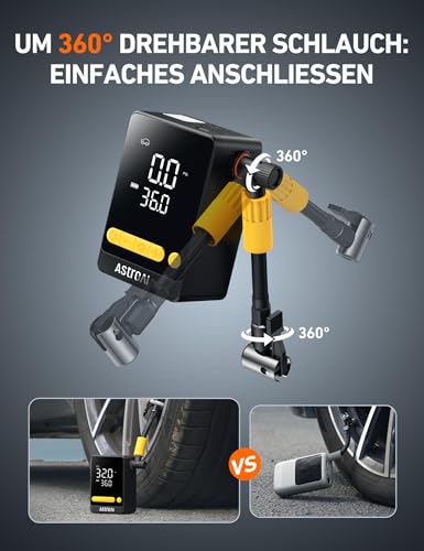 AstroAI Fahrradpumpe Elektrische Luftpumpe, 150PSI Kabellose Akku Luftpumpe – Ansicht 5