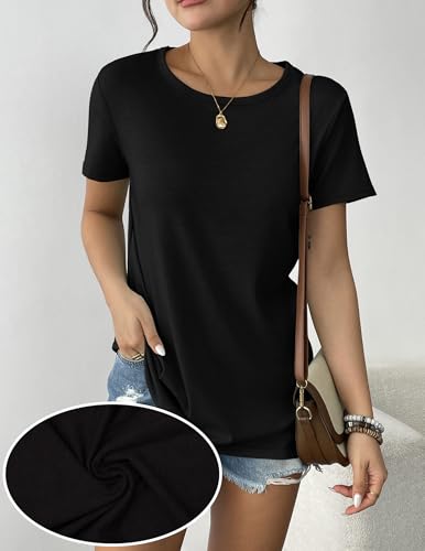 Womens 3 Pack T Shirts Basic Short Sleeve Tees Crewneck Fashion Tops Loose3