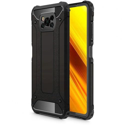SmartPoint Armor Back Case Defender Cover for Poco X3 - Black