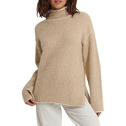 ZAFUL Turtleneck Sweater with Doll Sleeves and Hem Cover