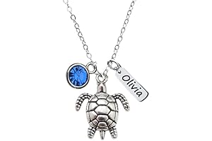 Personalized Engraved Turtle Pendant Necklace