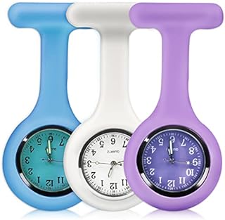 Nurse Watch Brooch, Silicone with Pin/Clip, Infection Control Design, Health Care Nurse Doctor Paramedic Medical Brooch Fob Watch