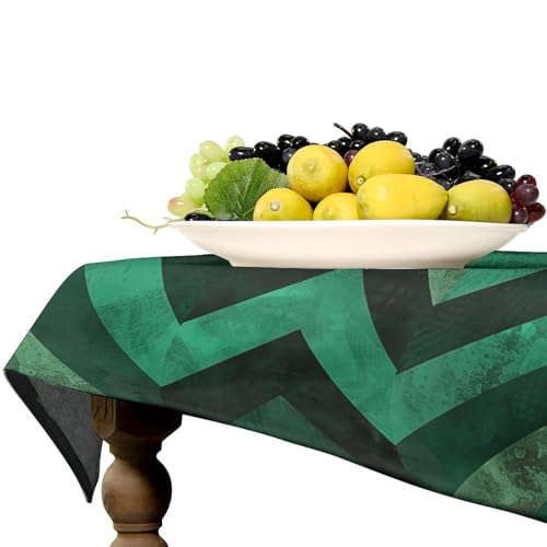 Nappe de table lavable rectangulaire imprimé vert émeraude de cuisine