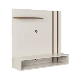 Painel Suspenso Para TV Até 32 Polegadas Light Com Nicho (OFF WHITE FREIJÓ)