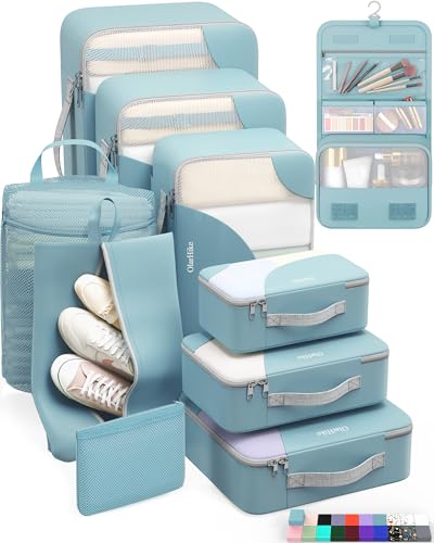 Image of OlarHike 10 Set Packing Cubes for Travel, Gifts for Women Mom,Anti-Tearing Suitcase Organizer with Over 1000 pcs Mesh Holes,Vacation Essentials & Accessories for Cruise Ship
