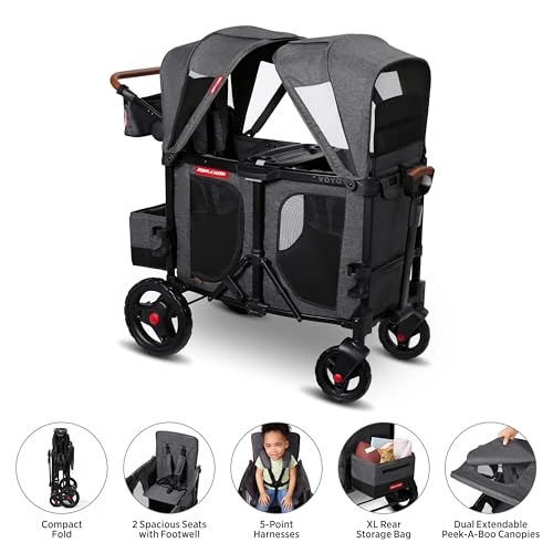 Image of Radio Flyer Voya Stroller Wagon, for Ages 6+ Months, Extra Tall Sides