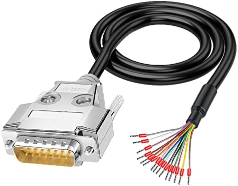 DB15 Male Solderless Breakout with 5Ft 24AWG Replacement Cable