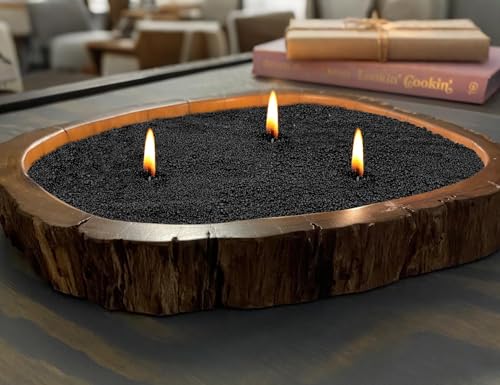 Pearled Candle 18oz DIY Pearled Candle Sand With WIcks Non-Toxic Sand Candle with Plant-Based Granulated Wax 30 Cotton Wicks & 1Spoon Reusable Wax for Candle Making Decorative Candles (Black)