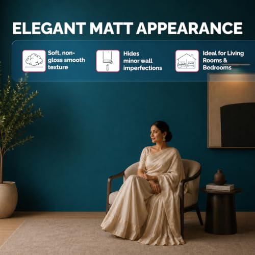 Image of Nerolac Beauty Smooth Interior Emulsion Paint (4L) | White | Smooth Matt Finish| Value-priced | Long lasting | Ease of Application|5 years performance warranty| Wall Paint for Living Room, Bedroom