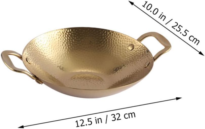 ABOOFAN Steel Pan Cooking Stainless Steel Double Handle Pot Lightweight Easy to Use Kitchen Supply