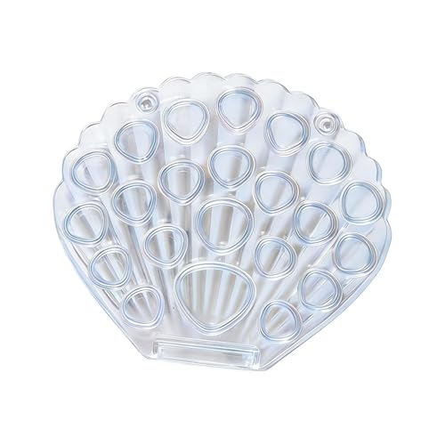 Vitrina de Conc – 5,12 x 5,91 x 0,59 pulgadas, pantalla magnética de concha marina, de almacenamiento antideslizante con múltiples compartimentos, decoración de concha transparente | Para el hoga