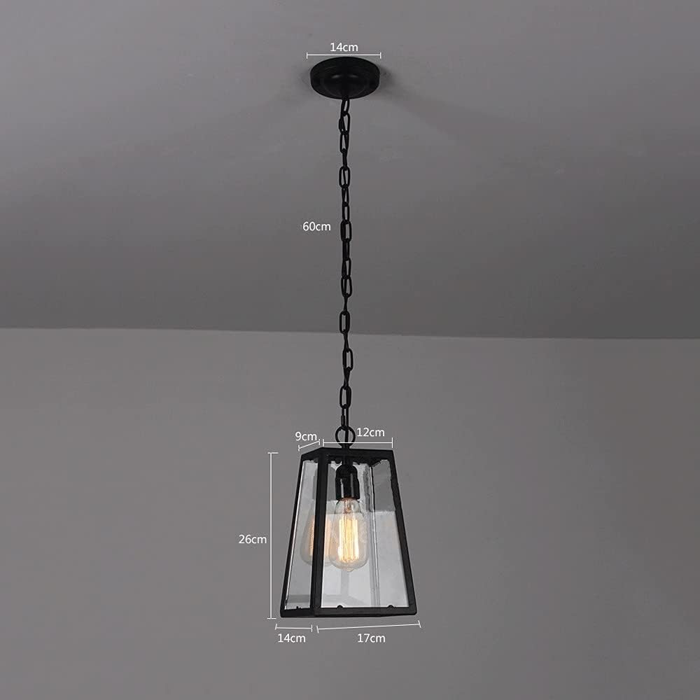 Plafonnier Suspendu À Cage En Métal Rectangulaire Noir, Suspension Industrielle Vintage, Design Rétro Loft, Luminaire E27 Pour Restaurants, Îlot De Cuisine, Salle À Manger