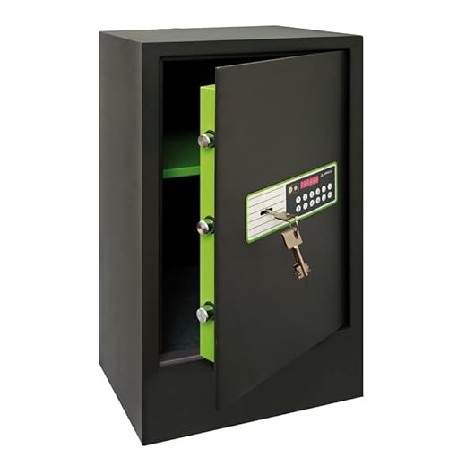 ARREGUI Supra 240090 Caja fuerte con llave y codigo | Caja de seguridad con Zócalo, apertura con teclado y con llave | Caja fuerte electronica para casa, doble seguridad | 62 x 35 x 36 cm | 62 L