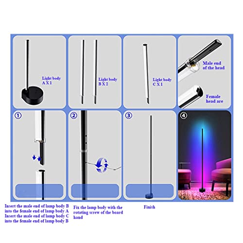 Lampadaire LED d'angle intelligent moderne avec modes de scène DIY