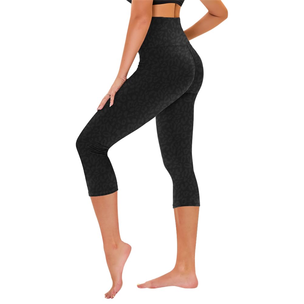TNNZEET Capri Leggings for Women - Tummy Control High Waisted Soft Yoga Pants for Gym Workout