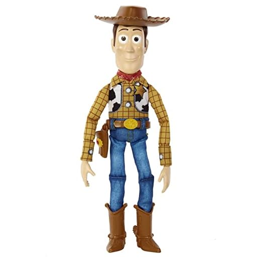 Toy Story 4 Toy Story Movie Toy, Talking Woody Figure with Ragdoll Body, 20 Phrases, Pull Tab Activated Sounds, Roundup Fun Woody