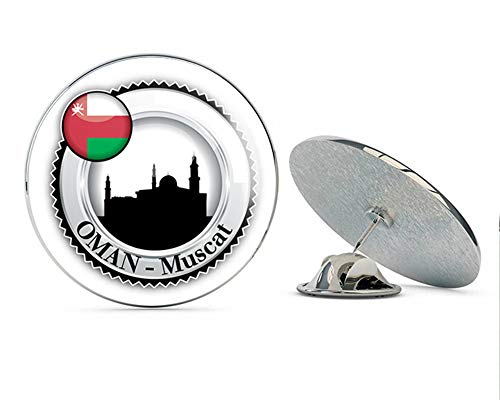 Muscat Oman Flag Badge Round Metal 0.75