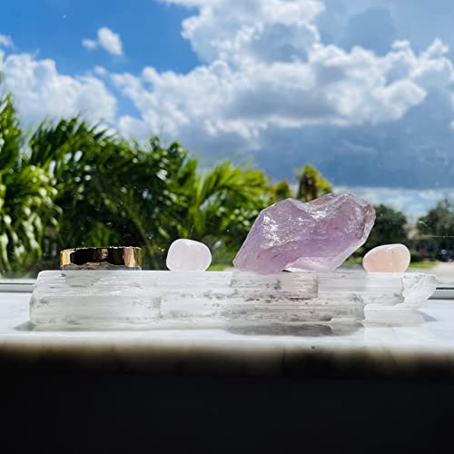 Selenite Crystal Stick By Cuartoastral 7-8.5" Long 1-2" Wide White Healing Stone Strong Protection Power │ Selenite Crystal Packaged Ready For Gift │ Selenite Stick Charging Plate For Other Crystals #TOP2